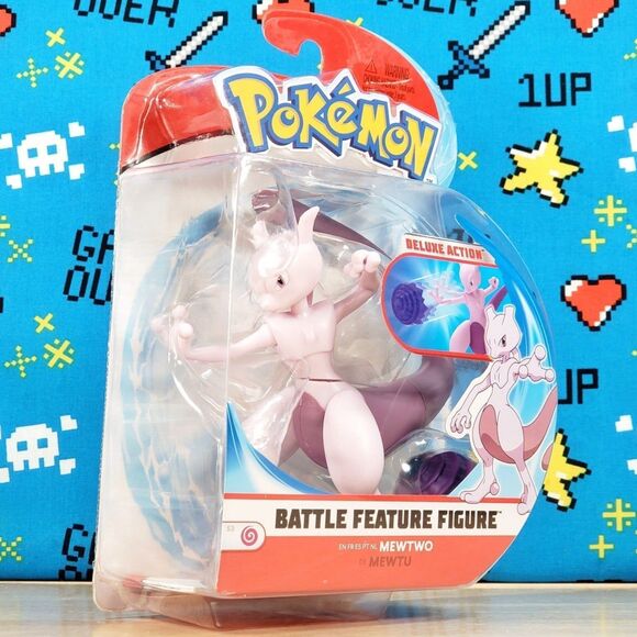 Jazwares Pokemon S3 Battle Feature Figure Mewtwo 4.5" TCG Nintendo Collectible - Picture 2 of 12